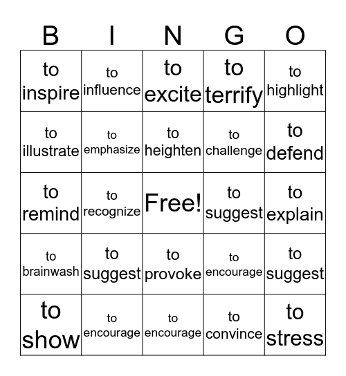 Author's Purpose Bingo  Bingo Card