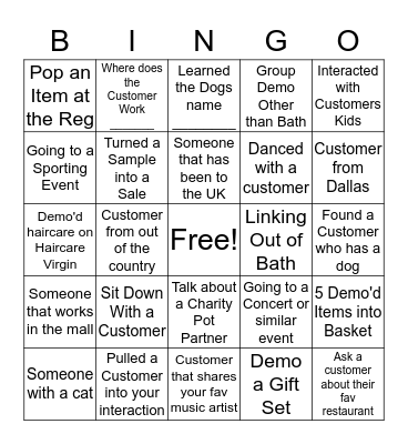 BINGO Rapport Bingo Card