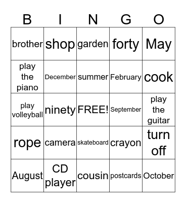 Family & Friends 3: Review 1 Bingo Card