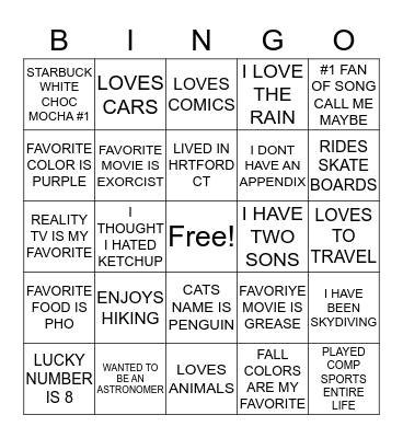 HOW WELL DO YOU KNOW ME Bingo Card
