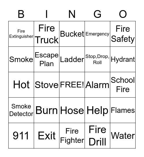 FIRE SAFETY Bingo Card