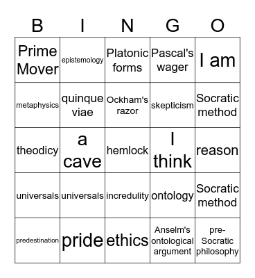 Midterm Study Guide Bingo Card