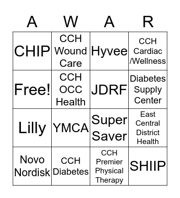 Diabetes Awareness Day Bingo Card