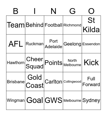 ORIGIN BINGO Card
