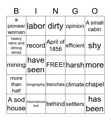 Unit 2 Review: Unusual Homes!  Bingo Card