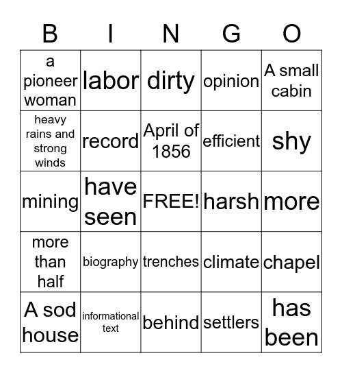 Unit 2 Review: Unusual Homes!  Bingo Card