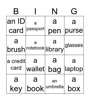 Small things! Bingo Card