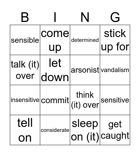 beangho Bingo Card