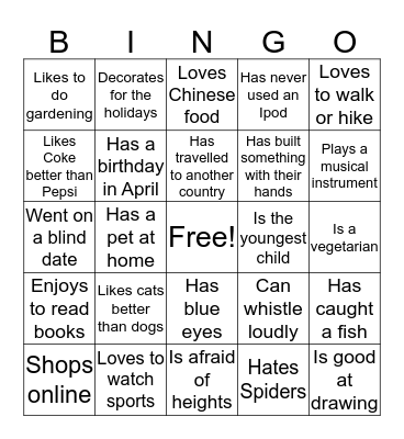 Mission Team Bingo Card