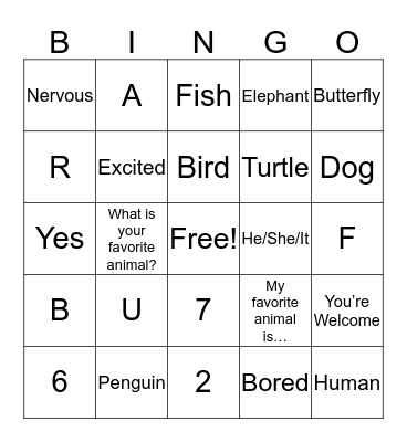 ASL Bingo Review 1 Bingo Card