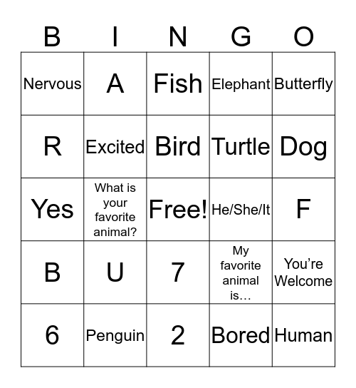 ASL Bingo Review 1 Bingo Card