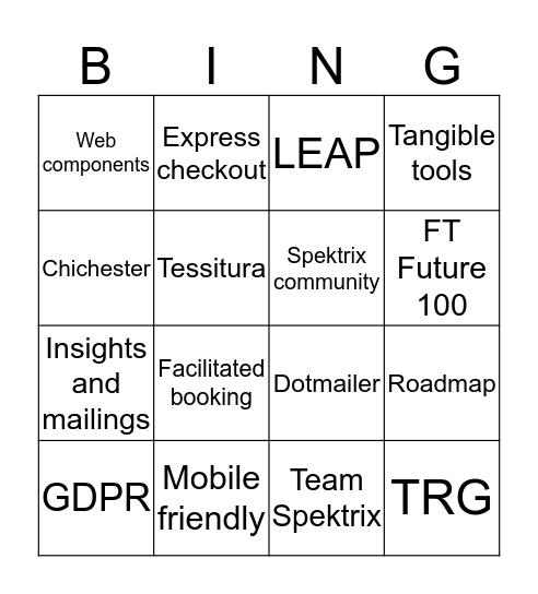 Spektrix Bingo Card