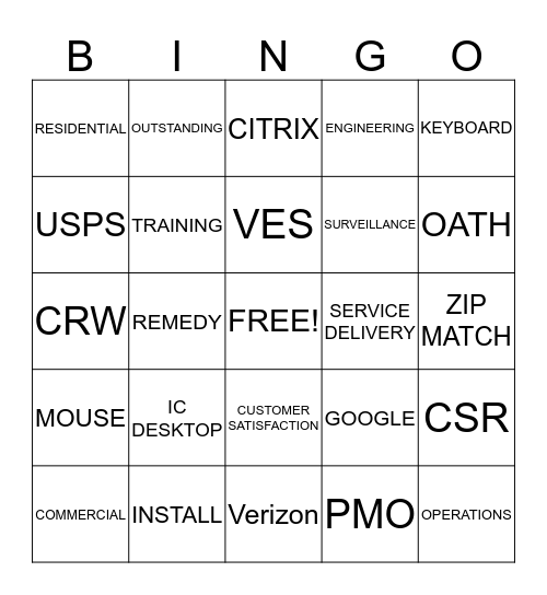 CUSTOMER SERVICE WEEK BINGO Card