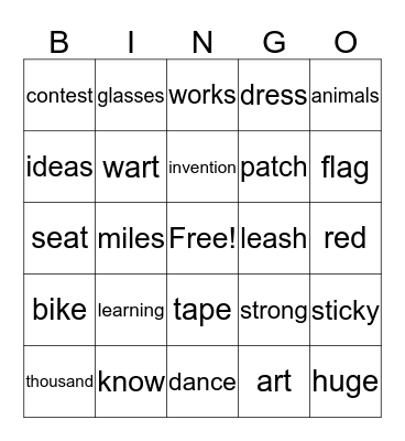 An Invention with Thousands of Uses Bingo Card