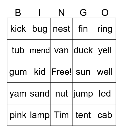 I can spell-B2-unit 1,2,3,4-Aa, Ii,Uu,Ee Bingo Card