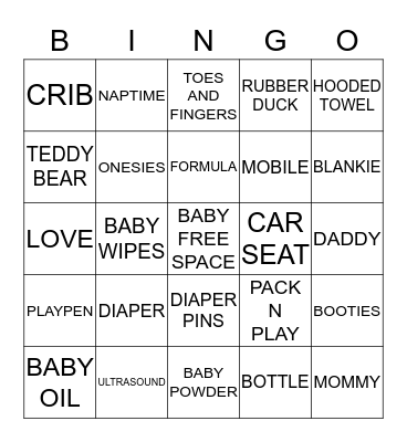 BABY BINGO Card