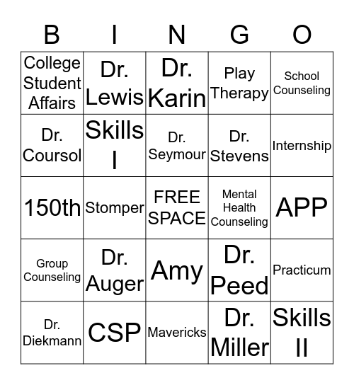 CSP Bingo! Bingo Card