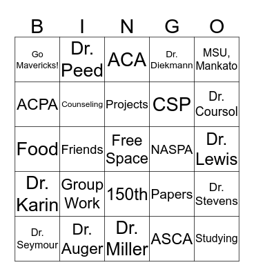 CSP Bingo! Bingo Card