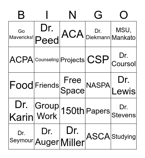 CSP Bingo! Bingo Card