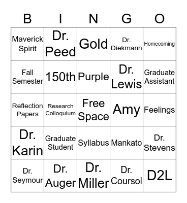 CSP Bingo! Bingo Card