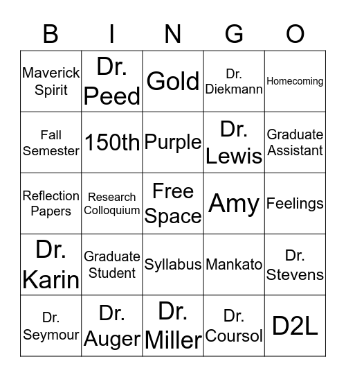 CSP Bingo! Bingo Card