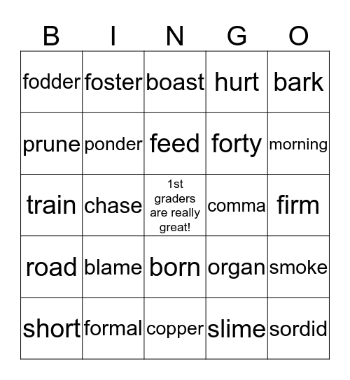 Small Group Bingo Card