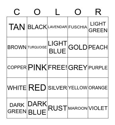 THE DAY THE CRAYONS QUIT Bingo Card