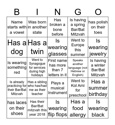 Find Someone Who... Bingo Card