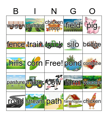 Farm Bingo Card