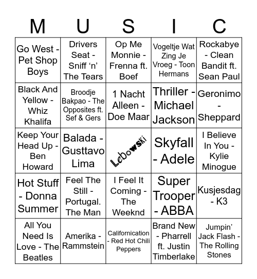 103 Bingo Card