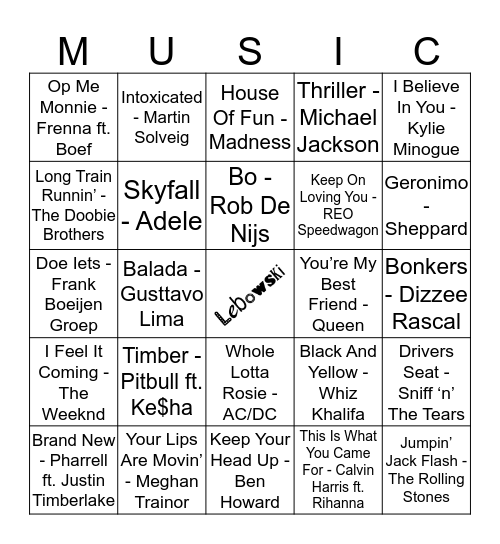 109 Bingo Card