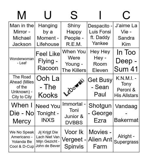 405 Bingo Card