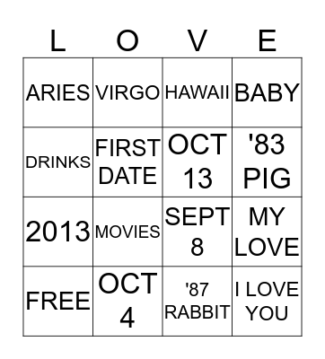 Fox-Leymaster Wedding Shower Bingo Card