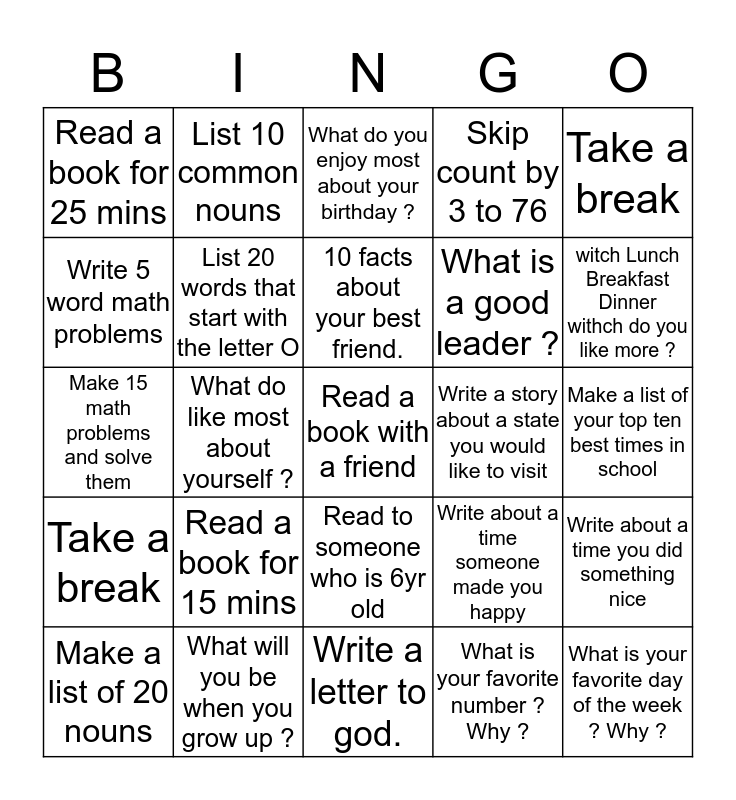 Five paragraph essay bingo 08 image