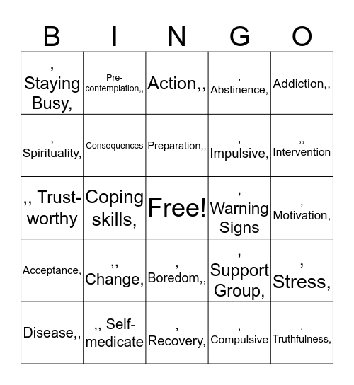 AOD Bingo 2 Bingo Card