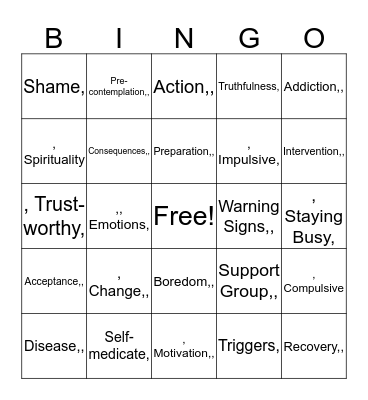 AOD Bingo 3 Bingo Card