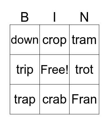 September Week 4 Bingo Card