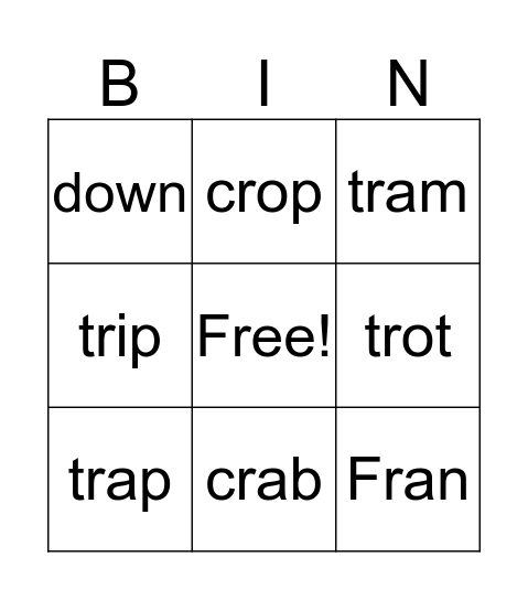 September Week 4 Bingo Card