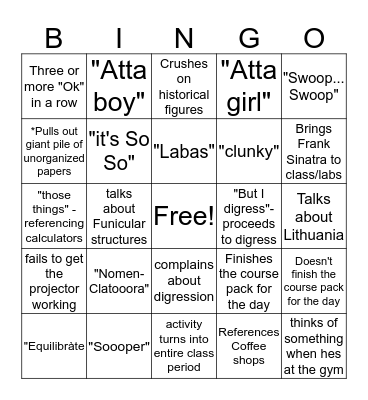 Ed Bingo Card