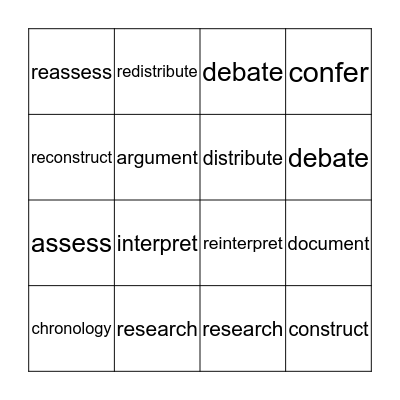 Vocabulary 2 BINGO Card