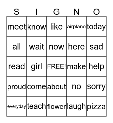 Review  Bingo Card