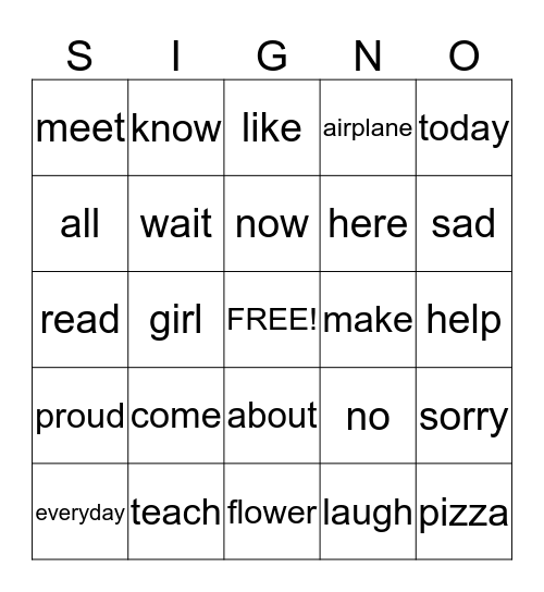 Review  Bingo Card