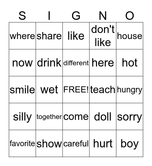 Review  Bingo Card