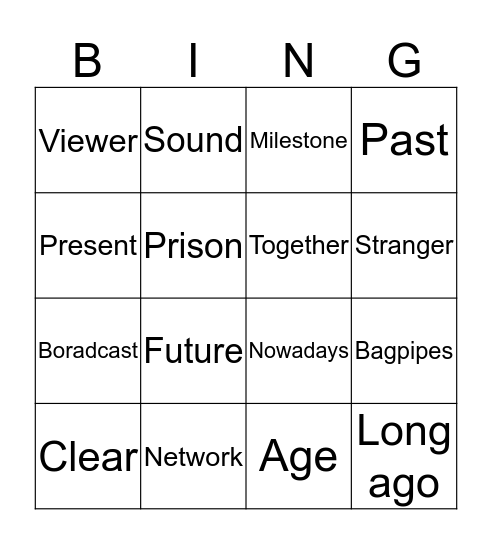 Bingo vocabulary H1 Bingo Card