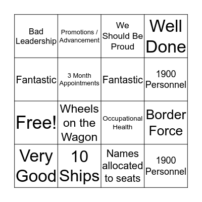 RFA Buzzword Bingo Card