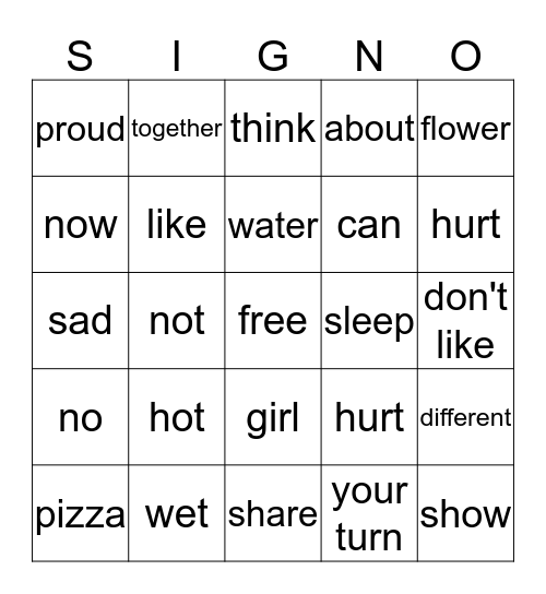 Review  Bingo Card