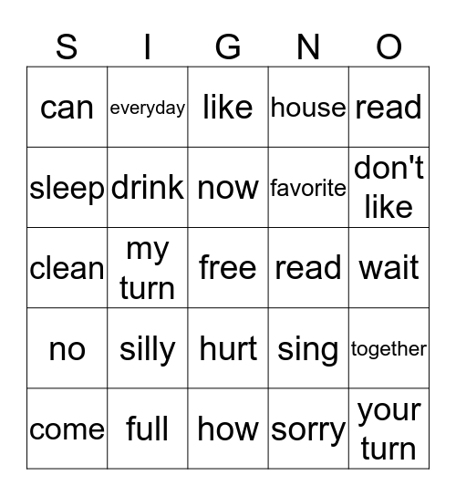 Review  Bingo Card