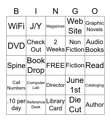Library Lingo Bingo Card