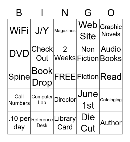 Library Lingo Bingo Card