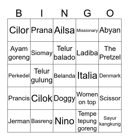 Aléa Bingo Card